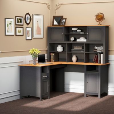 Minimalist L-Shaped Desk w/ Large Tabletop and Ample Storage Spaces