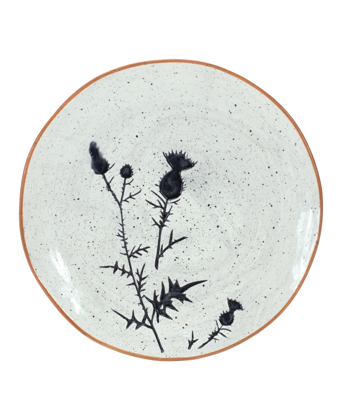 Rustic Thistle Etched Plate With Speckled Finish (Set of 4)