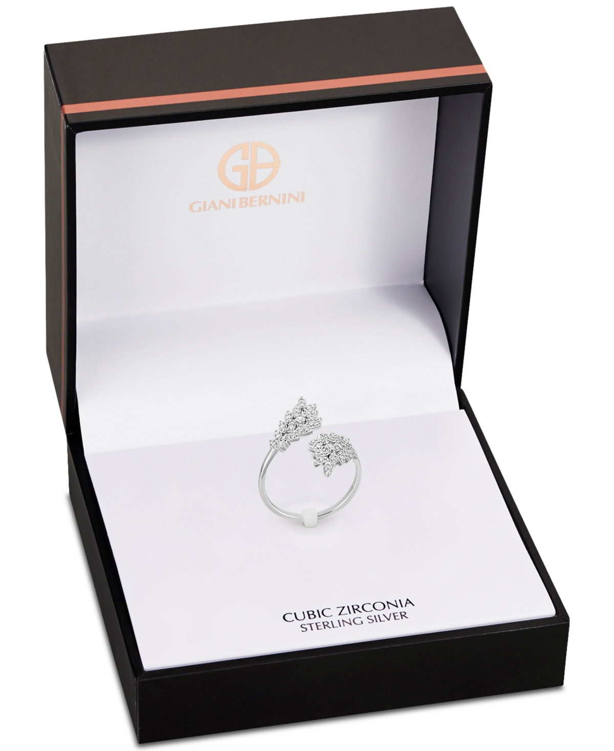 GIANI BERNINI CUBIC ZIRCONIA BYPASS STATEMENT RING IN STERLING SILVER, CREATED FOR MACY'S 