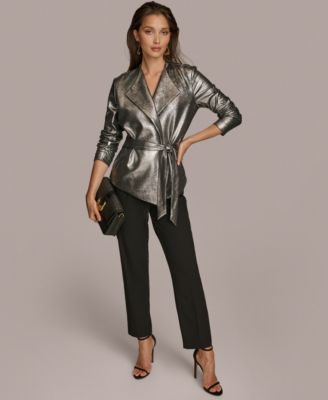 Donna Karan New York Donna Karan Women's Belted Metallic Jacket