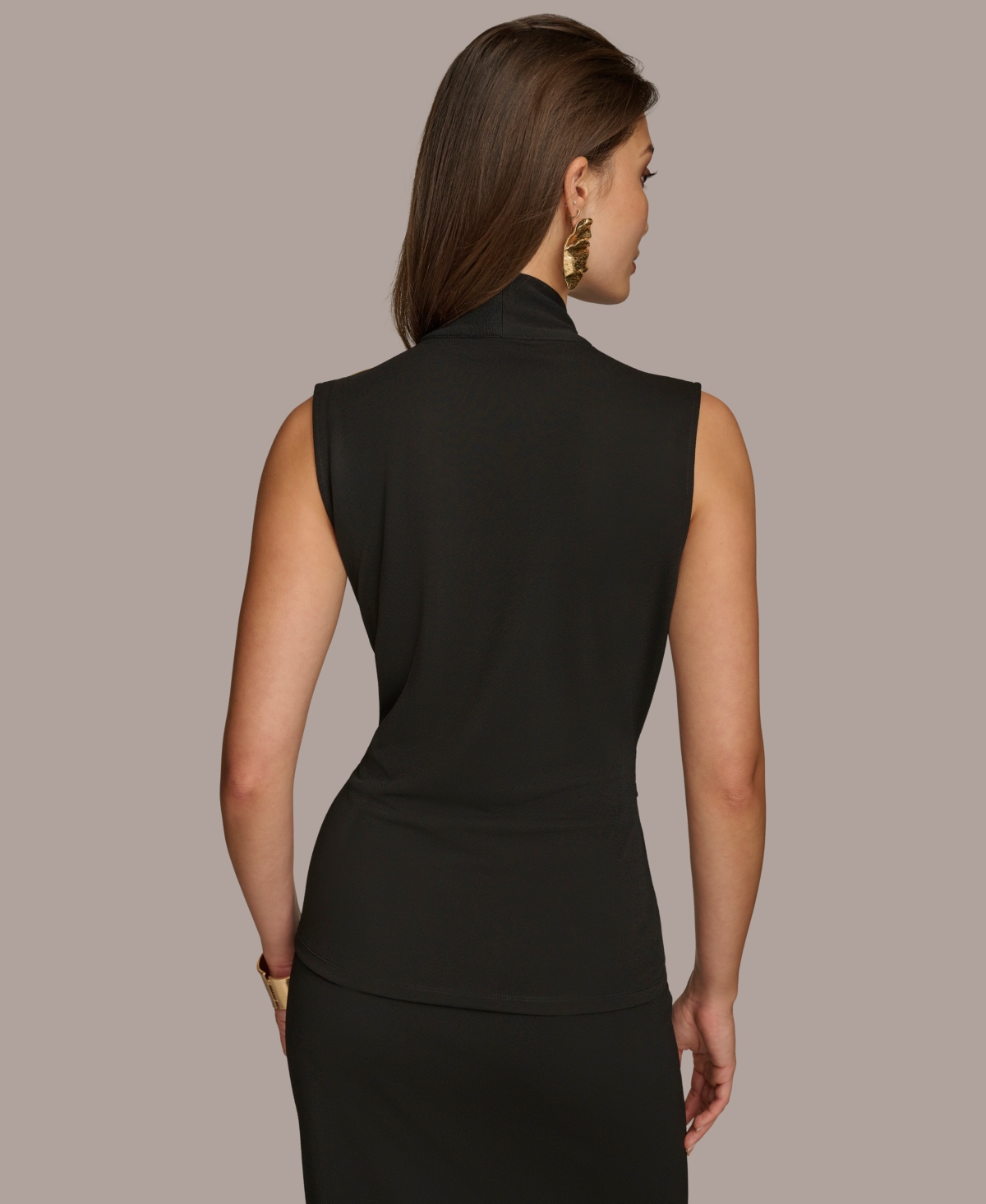 Donna Karan Women's Faux-Wrap Sleeveless Top