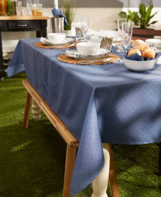 Tonal Lattice Print Outdoor Tablecloth, 60x84 Inches