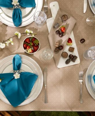 Tonal Lattice Print Outdoor Tablecloth, 60x84 Inches