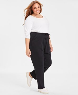 Women's Mid-Rise Drawstring-Waist Fleece Pant, Created for Macy's
