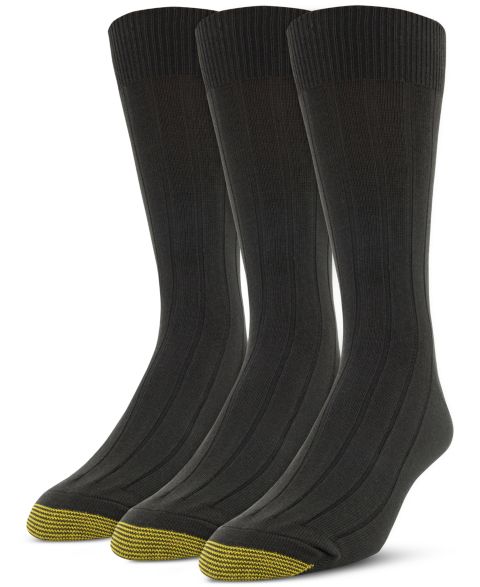 Носки Men’s Macy’s для мужчин, 3 шт. — Gold Toe, цвет: Чёрный