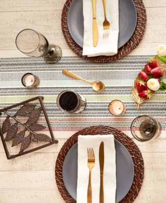 Variegated Fringe Table Runner, 13x72 Inches