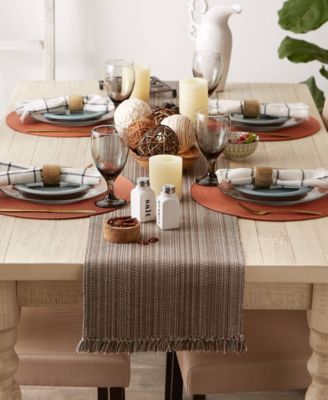 Variegated Fringe Table Runner, 13x72 Inches