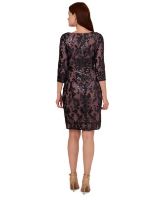 Women's V-Neck 3/4-Sleeve Sheath Dress