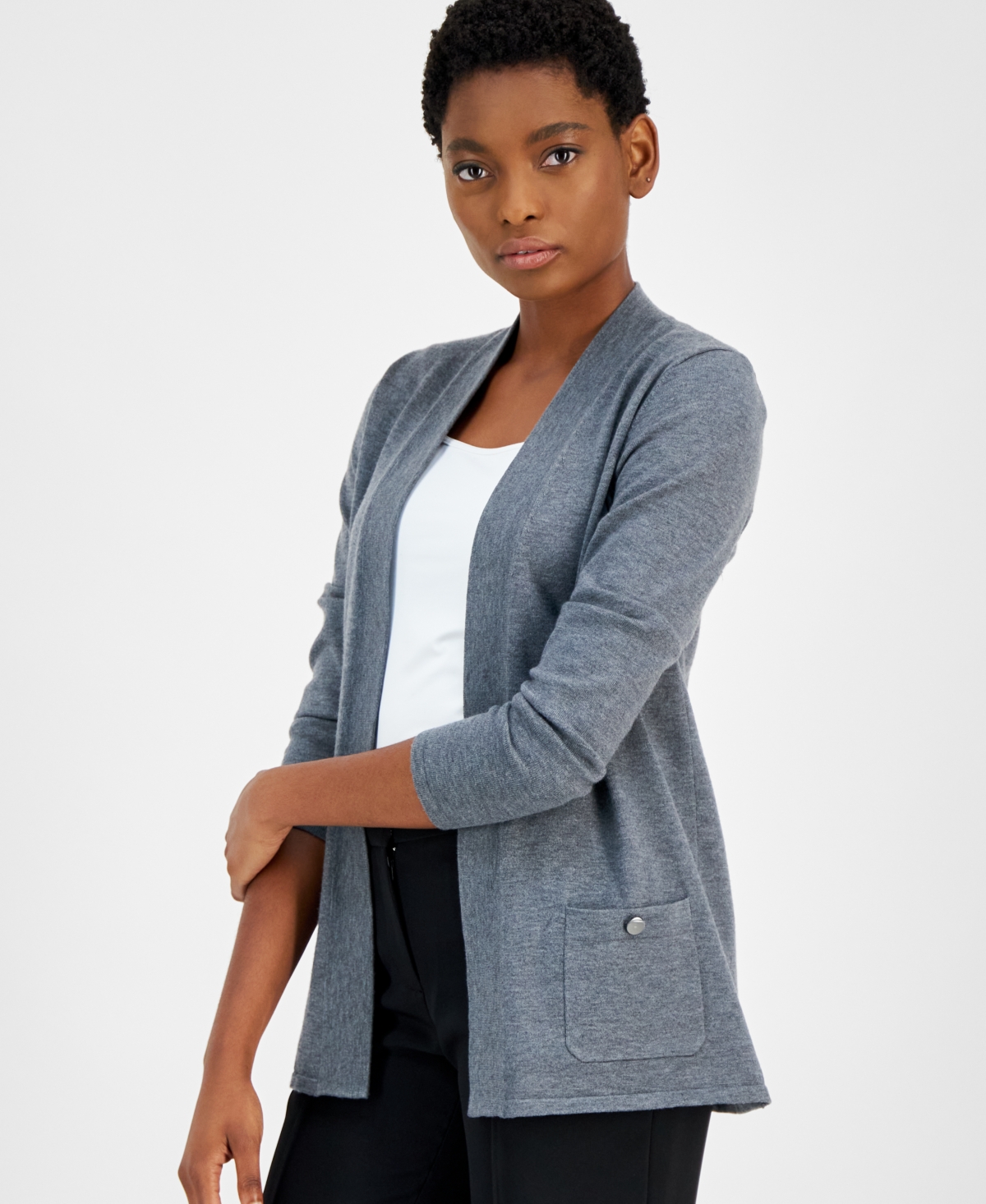 Anne Klein Petite Malibu Open-Front Cardigan