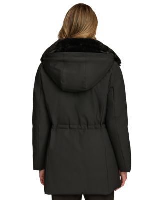 Women's Faux-Fur-Collar Short Puffer Coat
