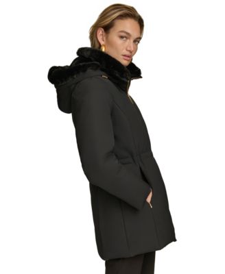 Women's Faux-Fur-Collar Short Puffer Coat
