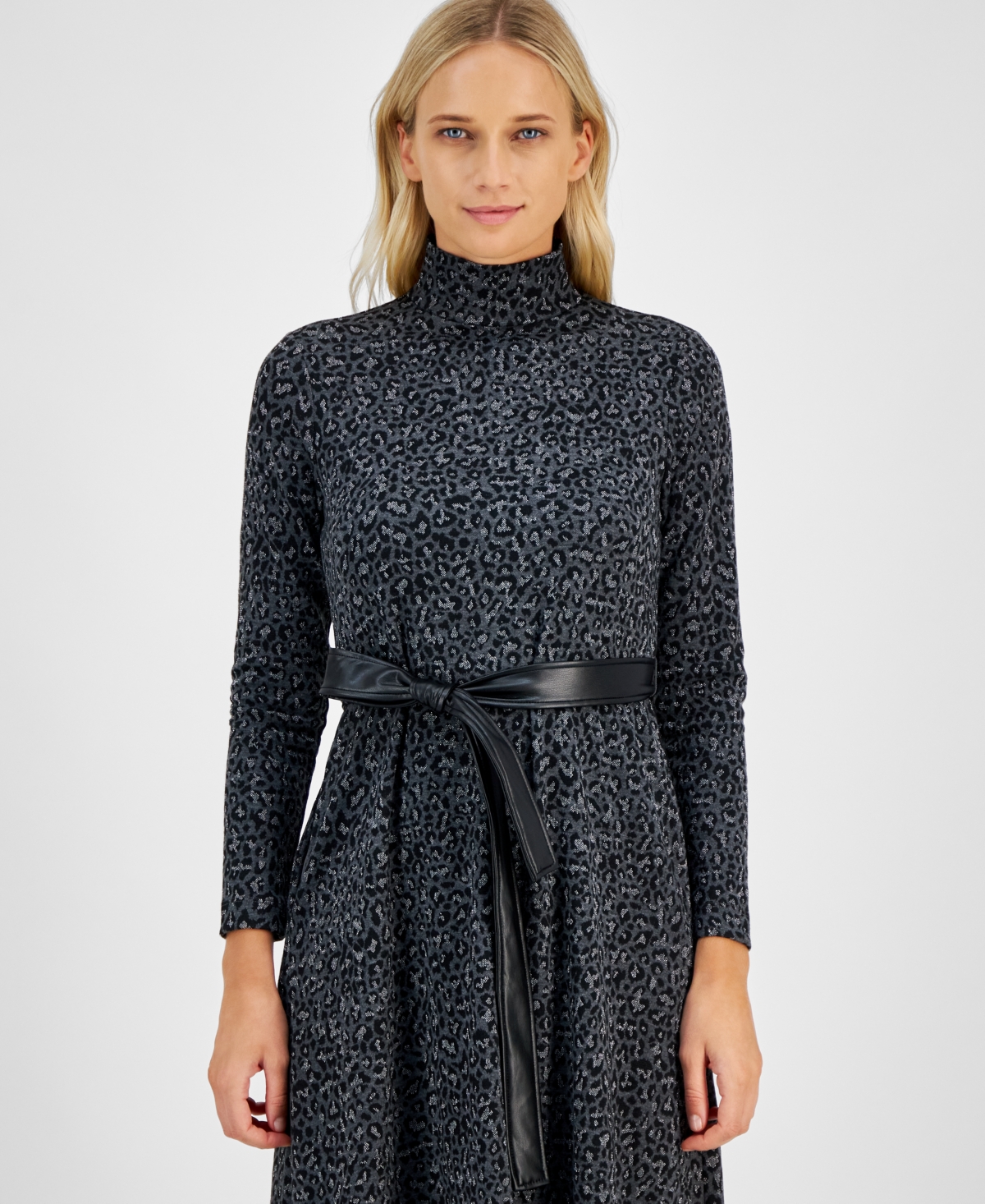 Anne Klein Women's Leopard-Print Fit & Flare Dress