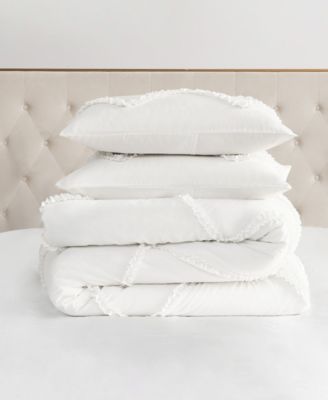 Diamond Ruffle 3 Piece Reversible Comforter Set, Full/Queen