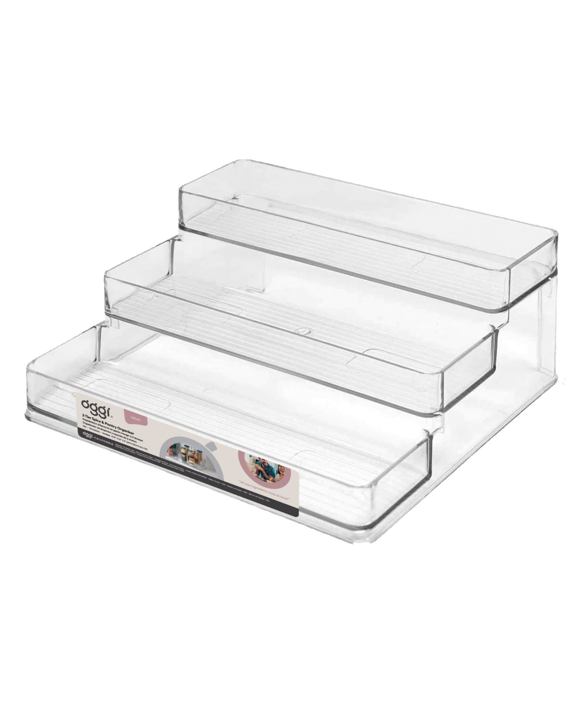 Shop Oggi 3 Tier Spice Organizer & Pantry Storage In Clear