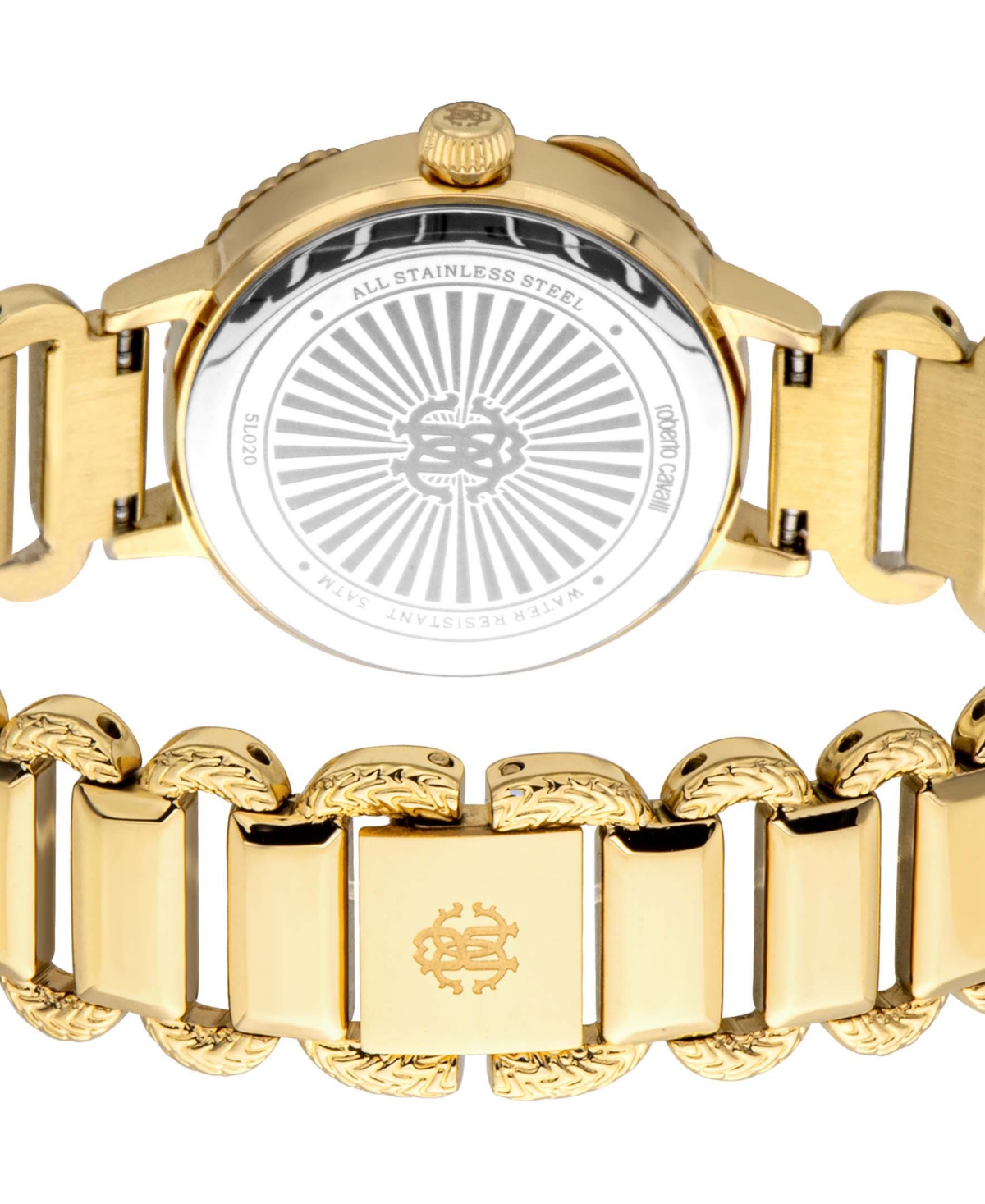 ROBERTO CAVALLI WOMEN'S QUARTZ GOLD-TONE STAINLESS STEEL WATCH 30MM 