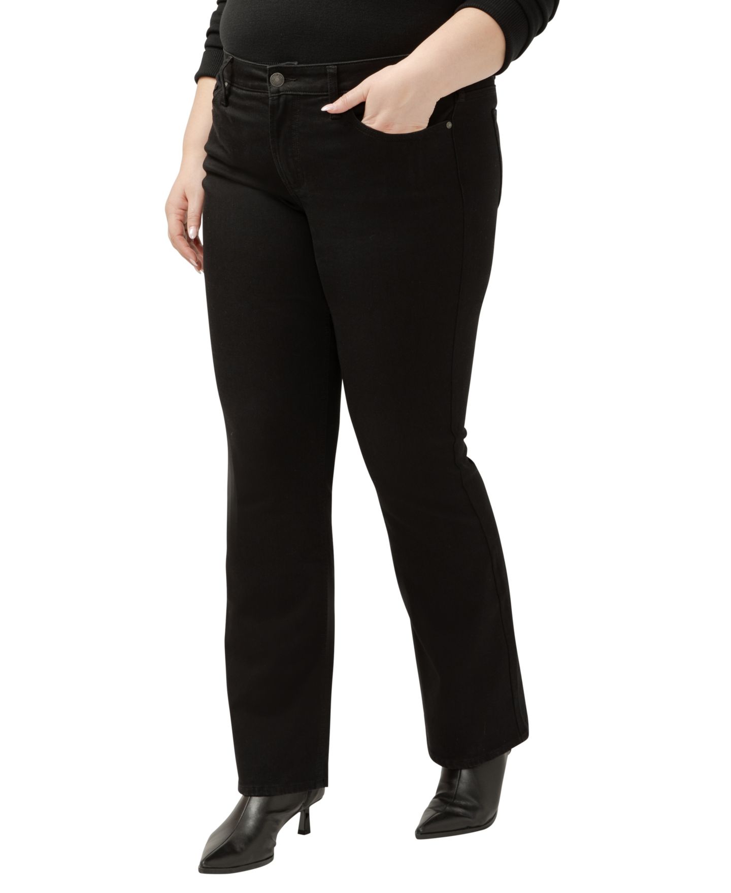 Женские джинсы Silver Jeans Co. Plus Size Suki Mid Rise Curvy Fit Bootcut, цвет: Чёрный — фото 3