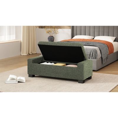 1 Count Stylish Fabric Storage Ottoman with Flip-Lid Top