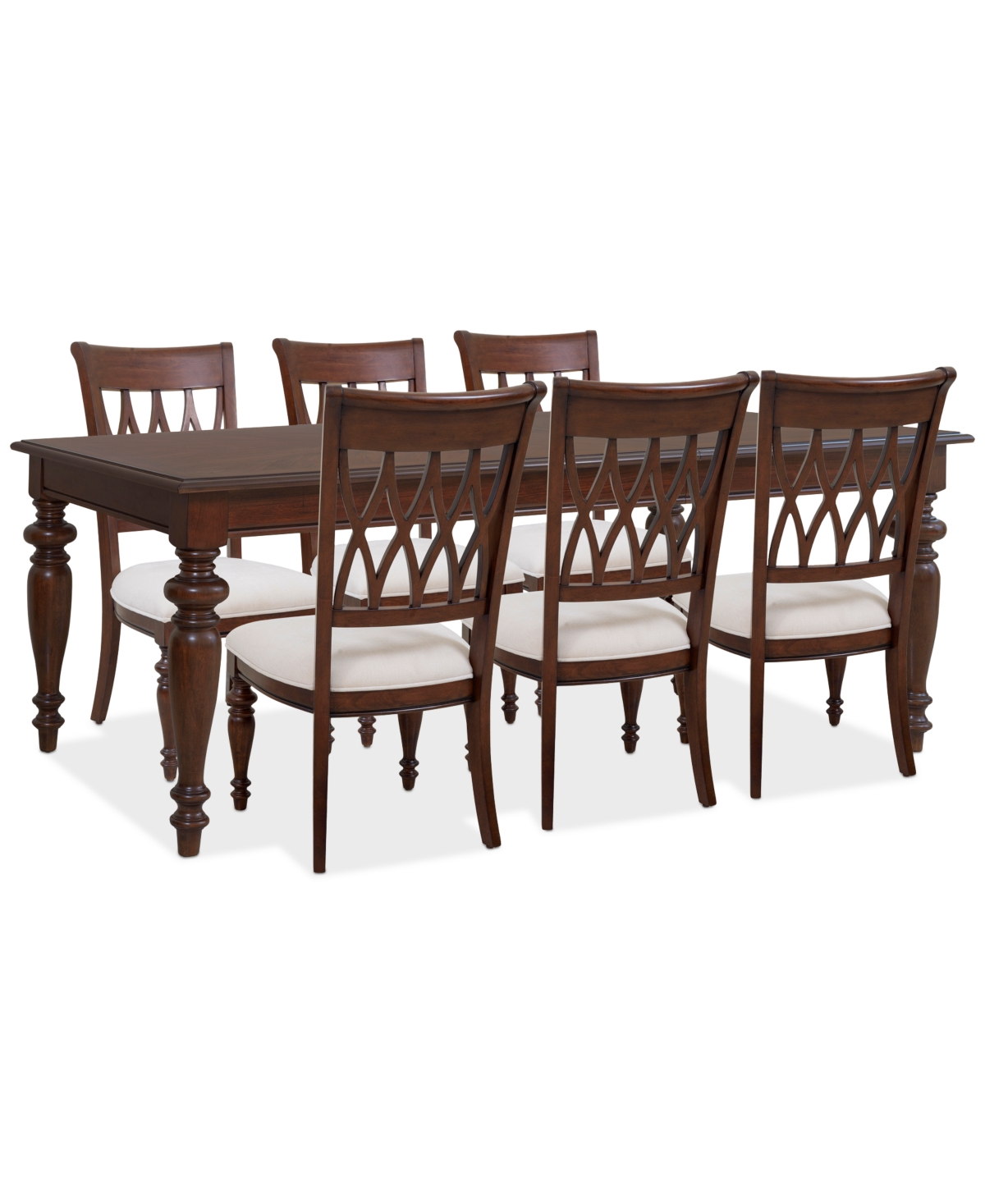 Macy's Daria 7-pc. Dining Set (rectangular Table & 6 Upholstered Back Side Chairs), Created For  In Brown