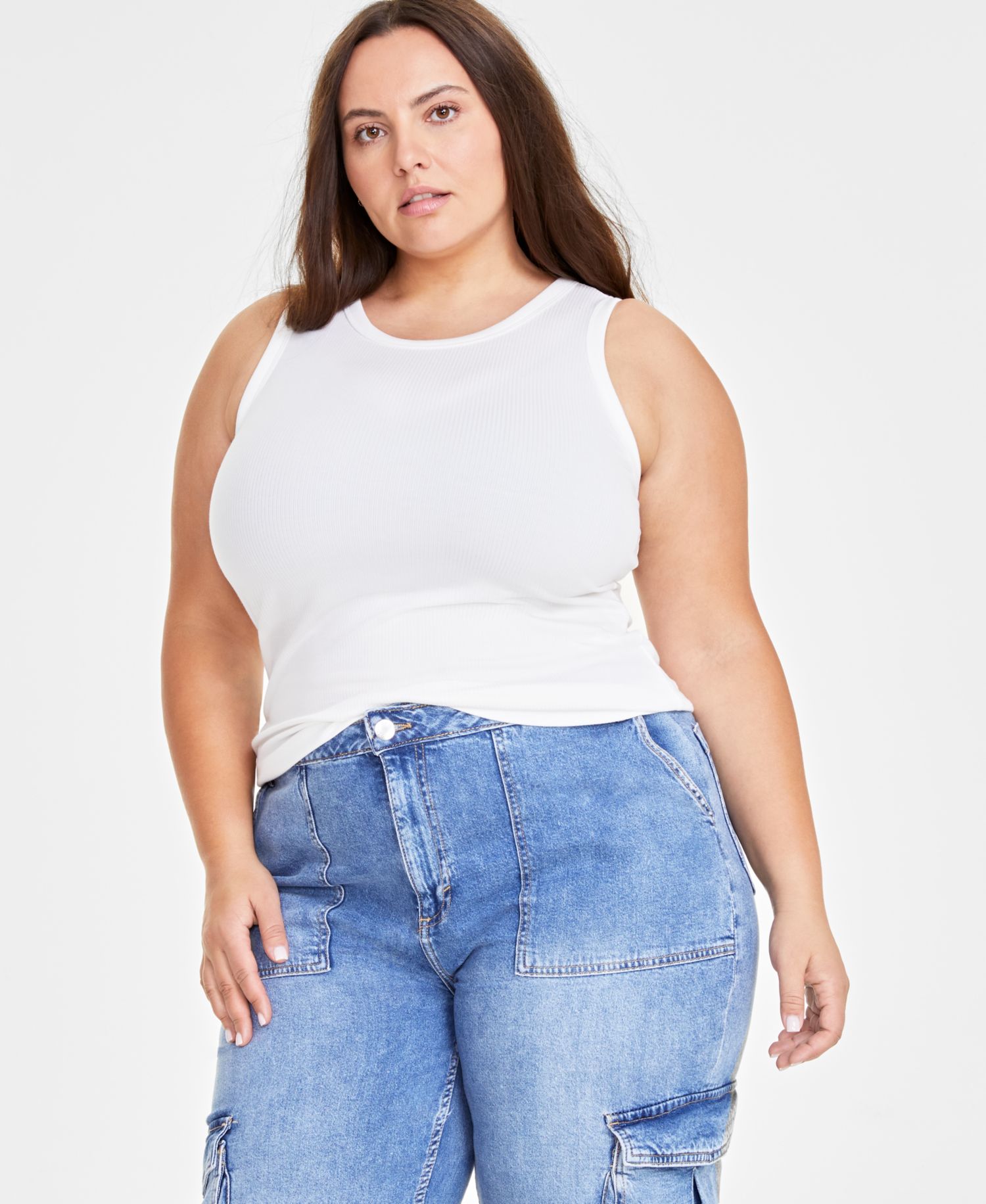 Women's Ribbed High-Neck Tank Top