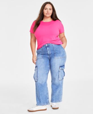 On 34th Trendy Plus Size High Rise Utility Cargo Jeans Created for Macy s Macy s