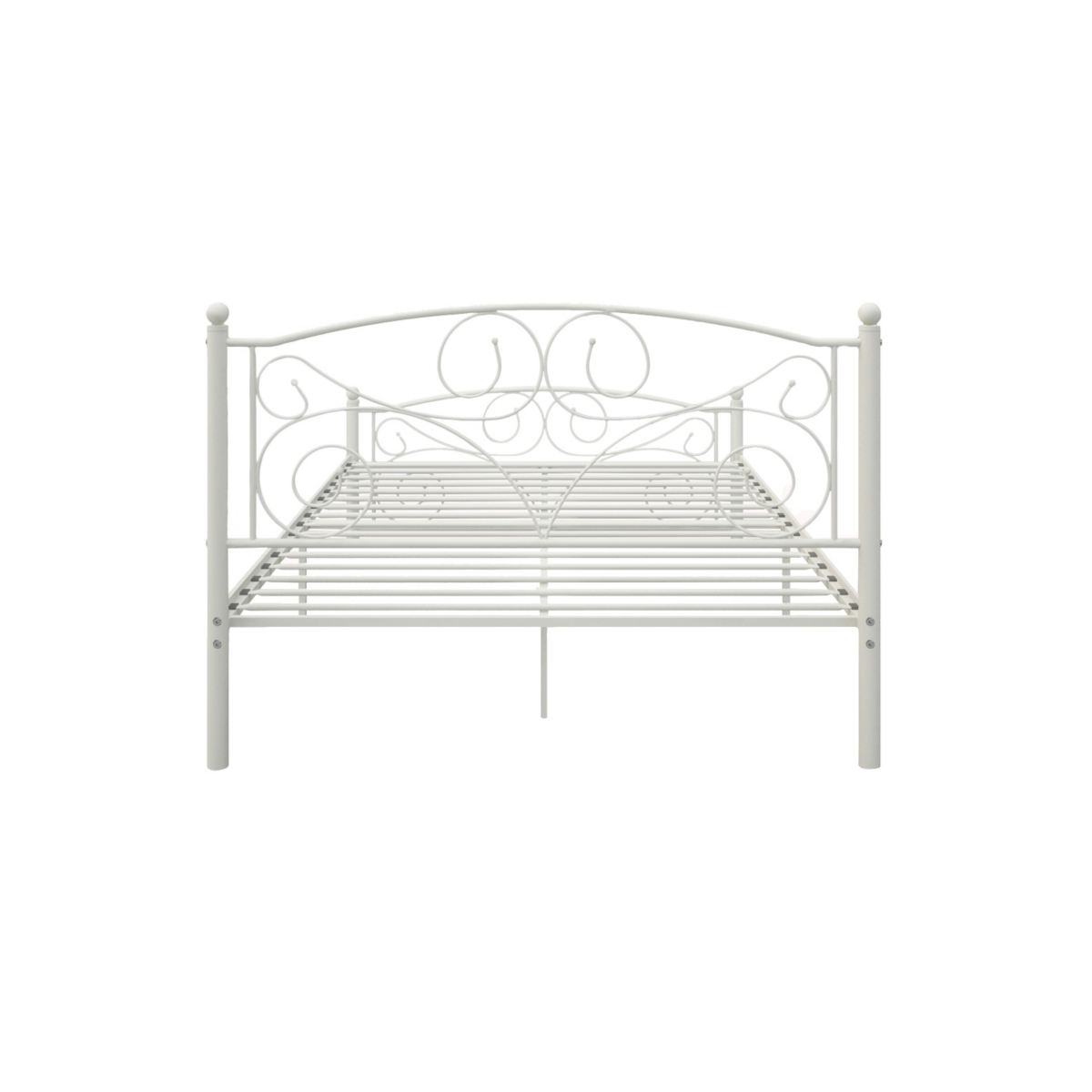 Streamdale Furniture Full Size Unique Flower Sturdy System Metal Bed Frame With Headboard And Footboard