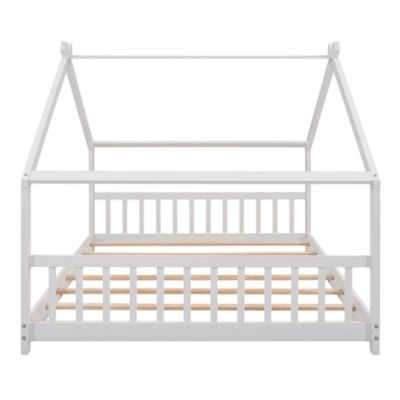  Full Size House Bed Wood Bed, White