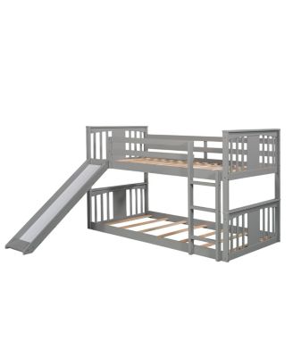 Twin Over Twin Bunk Bed With Slide And Ladder