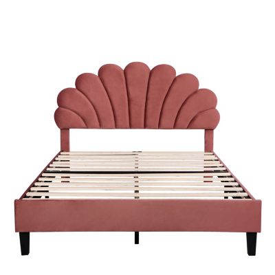 Streamdale Upholstered Platform Bed with Velvet Headboard