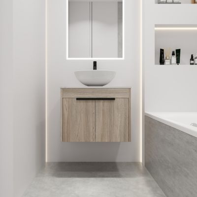 Streamdale 24" Modern Design Float Bathroom Vanity With Ceramic Basin Set