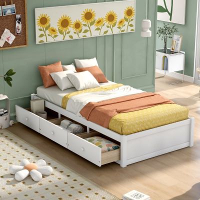 Streamdale Twin Size Platform Storage Bed With 3 Drawers