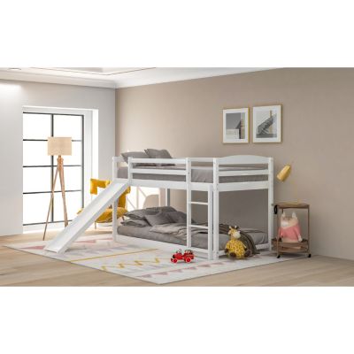 Streamdale Twin Over Twin Bunk Bed With Convertible Slide And Ladder