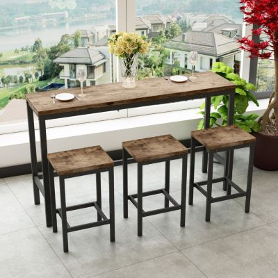  Modern Design Dining Table Set with 3 Stools
