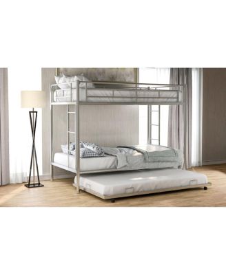 Twin Over Twin Bunk Bed With Trundle, Silver