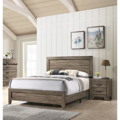 Rustic Gray 2-Drawer Nightstand