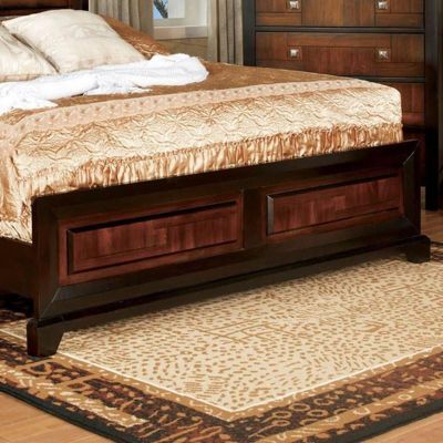 Acacia Walnut Transitional Queen Bed