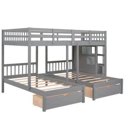 Streamdale Triple Bunk Bed with Drawers and Rails