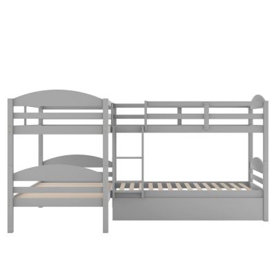 Streamdale Twin L-Shaped Bunk Bed With Trundle