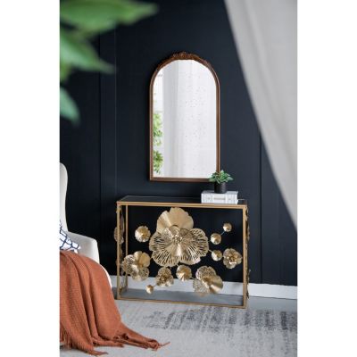 Console Table with Mirrored Glass Top, Modern Entryway Table