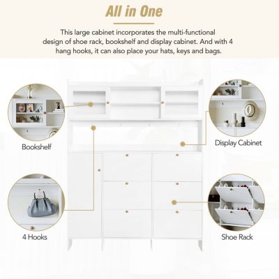  Multifunctional Shoe Cabinet with Storage & 6 Drawers