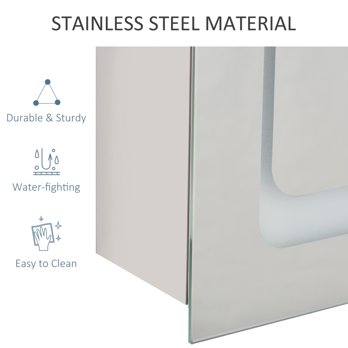 Streamdale Furniture Bathroom Medicine Cabinet with Led Light & 3 Shelves