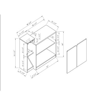 Streamdale Wine Cabinet White Oak