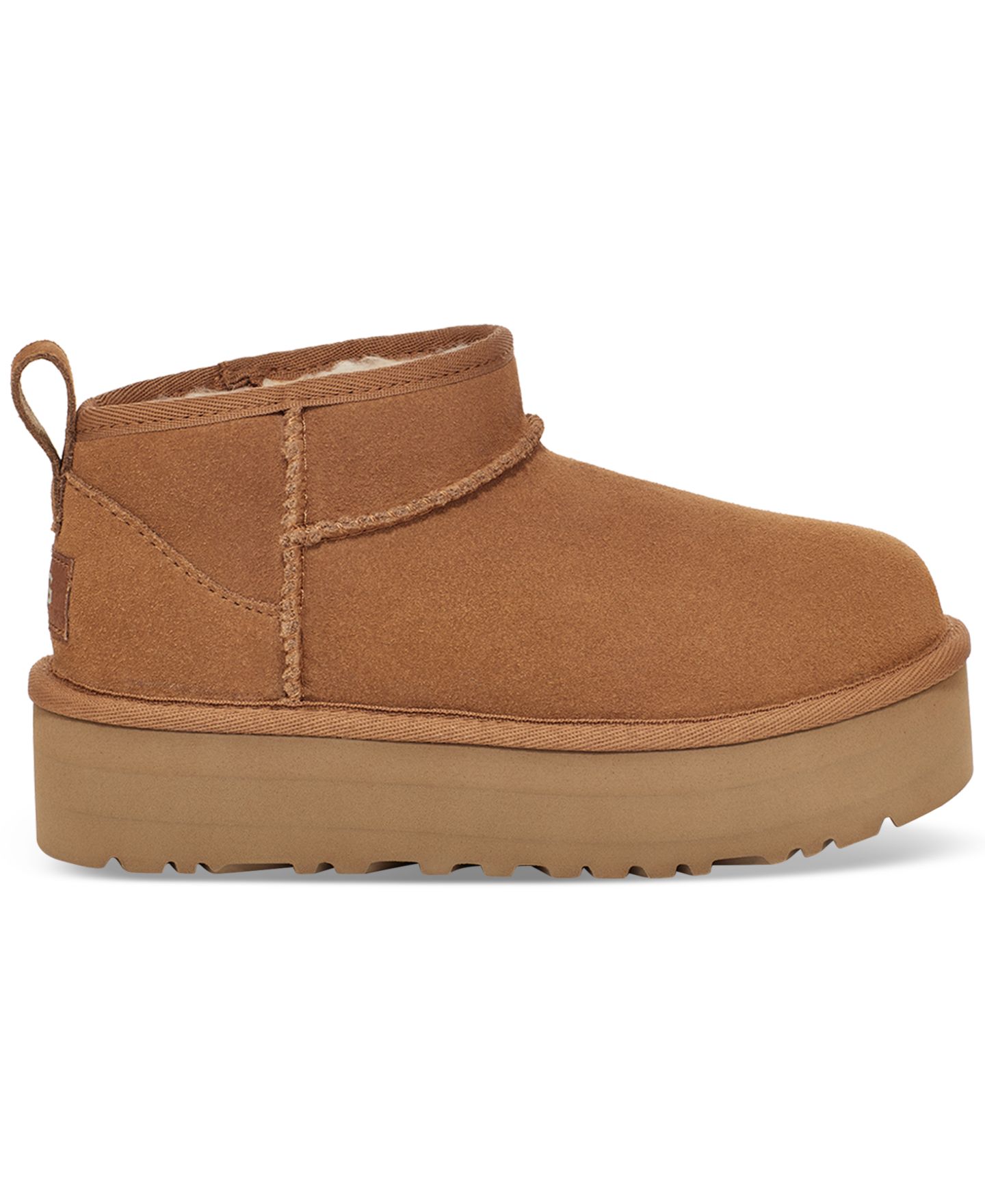 Детские ботинки UGG® Classic Ultra Mini Platform Booties, цвет: Каштановый — фото 2
