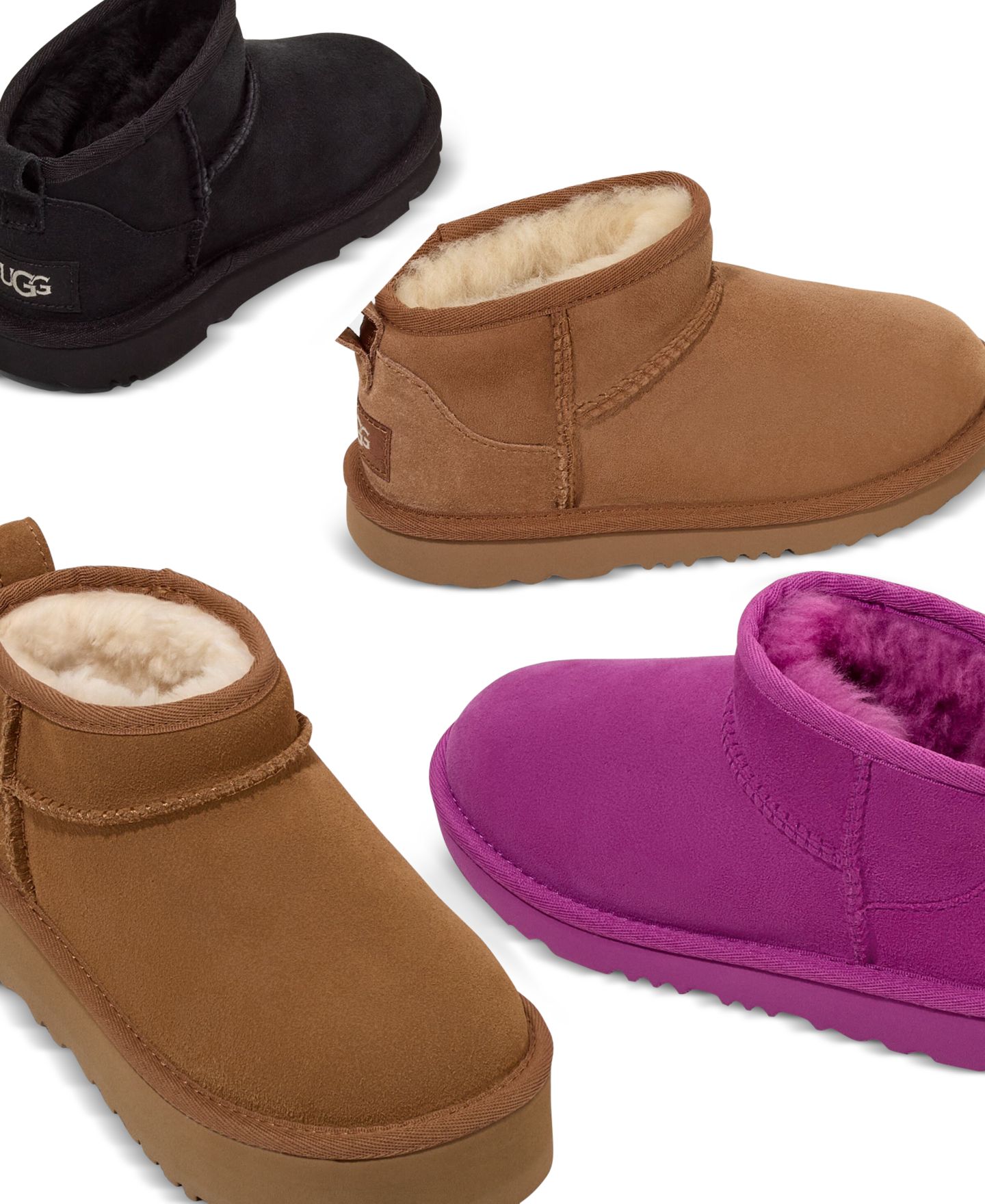 Детские ботинки UGG® Classic Ultra Mini Platform Booties, цвет: Каштановый — фото 6