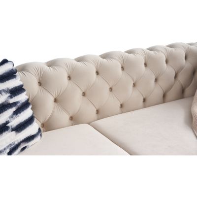 Modern Velvet Sofa Cream