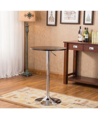 Adjustable Wood and Metal Bar Table