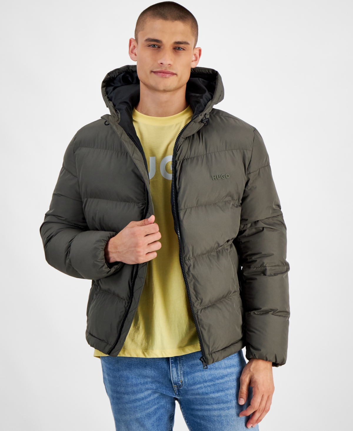 Hugo Boss Hugo By Men s Beazly2435 Slim fit Quilted Full zip Puffer Jacket In Charcoal ModeSens