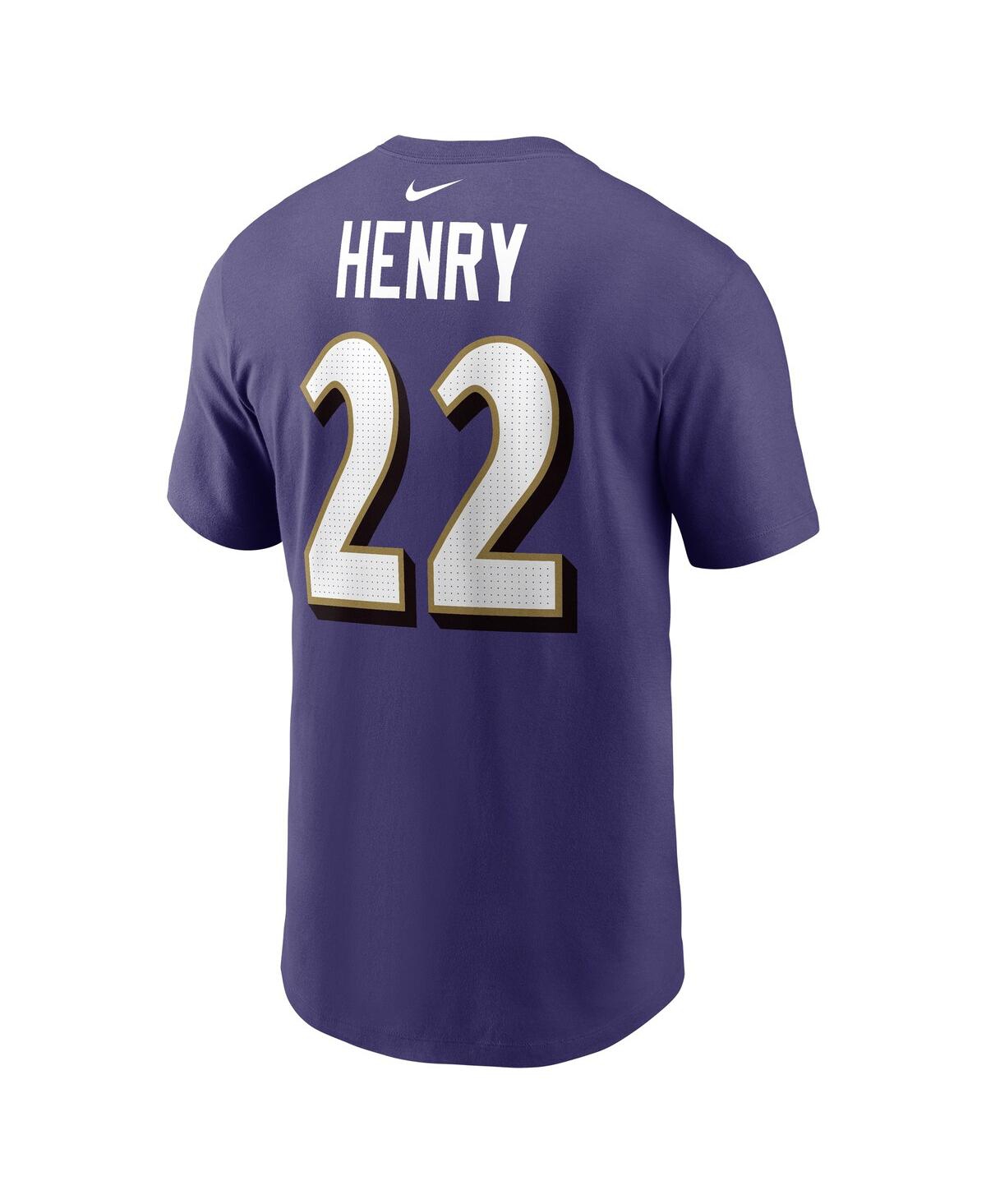 NIKE MEN'S DERRICK HENRY PURPLE BALTIMORE RAVENS PLAYER NAME NUMBER T-SHIRT
