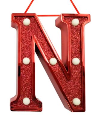 Light Up Initial Glitter Ornament