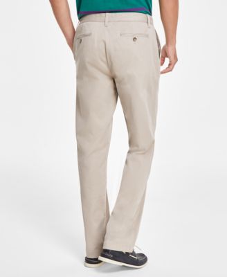 Men's Classic-Fit Stretch Solid Flat-Front Chino Deck Pants  