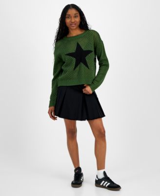 Just Polly Juniors Mesh Sweater Pleated Skirt